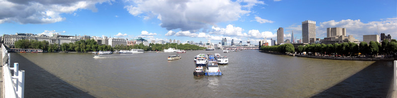 [Downriver on the Thames from Westminster Bridge]