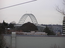 [Fremont Bridge (405) from SW 18th and Salmon St.]