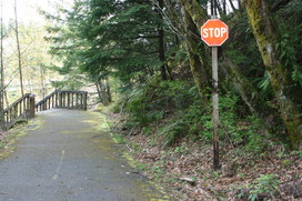 [Wauna Point Trail Starts Just Past the Stop Sign]