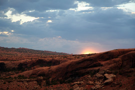 [Sunset near the Delicate Arch]