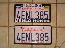[Old California license plates]