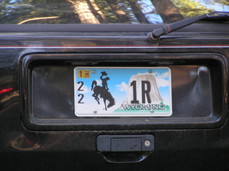 [Wyoming License Plate]